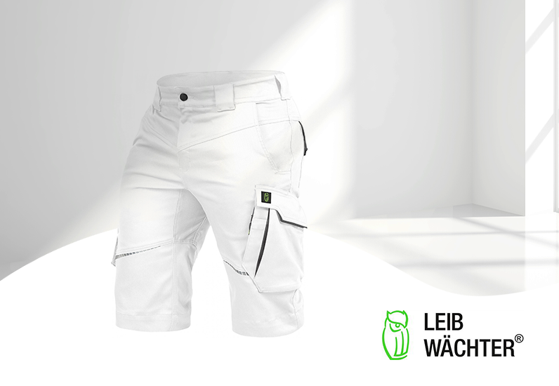 Leibwächter Arbeitsshorts - Bermudas Flexline weiß/grau