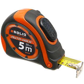 SOLID Rollmaßband - Rollmeter 5m / 25mm Auto-Hold