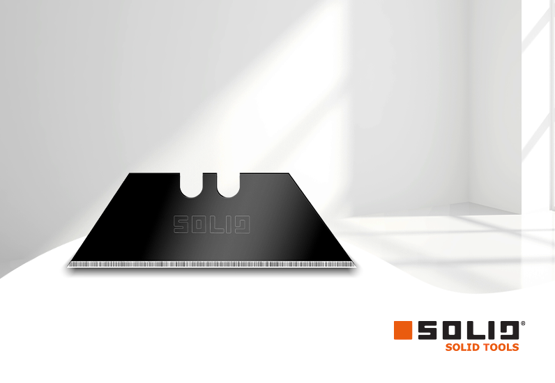 SOLID 10Stk. Teppichmesser Trapezklingen schwarz