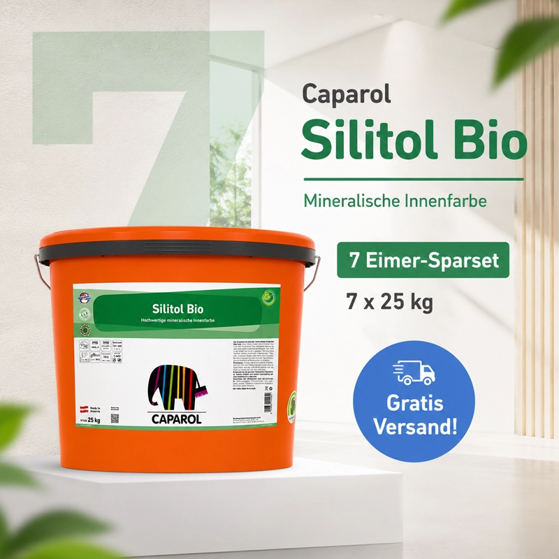 Aktion 7 x 25 kg Caparol Synthesa Silitol Bio 25 kg weiß