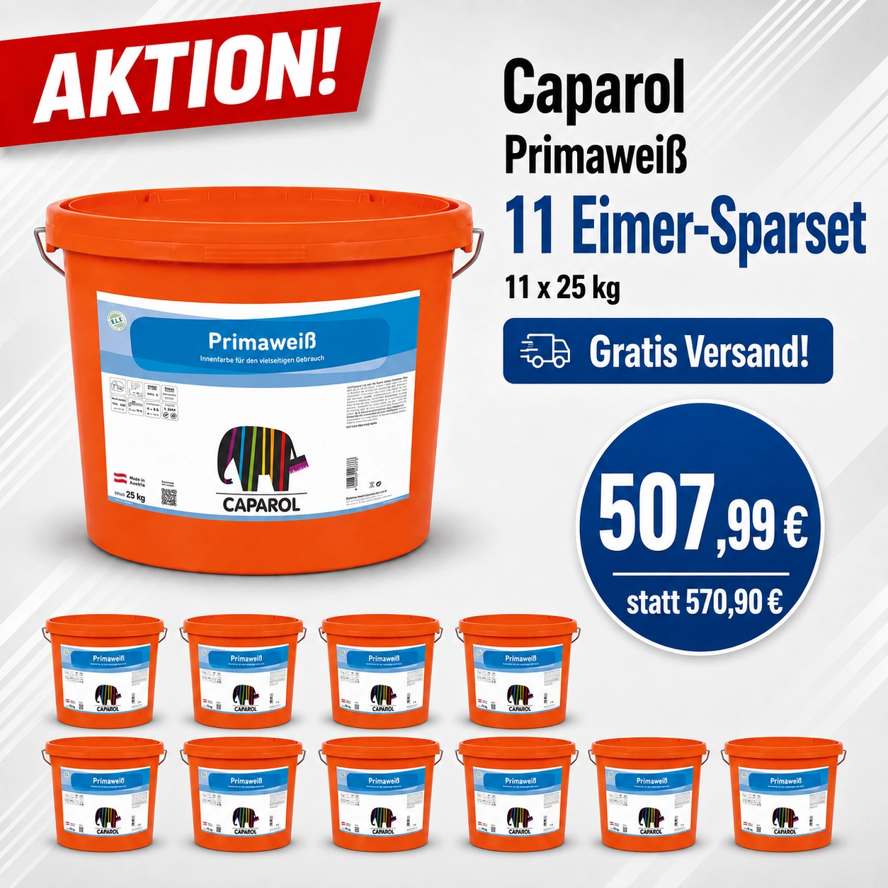 Aktion 11 x 25 kg Caparol Primaweiß weiß (Synthesa)