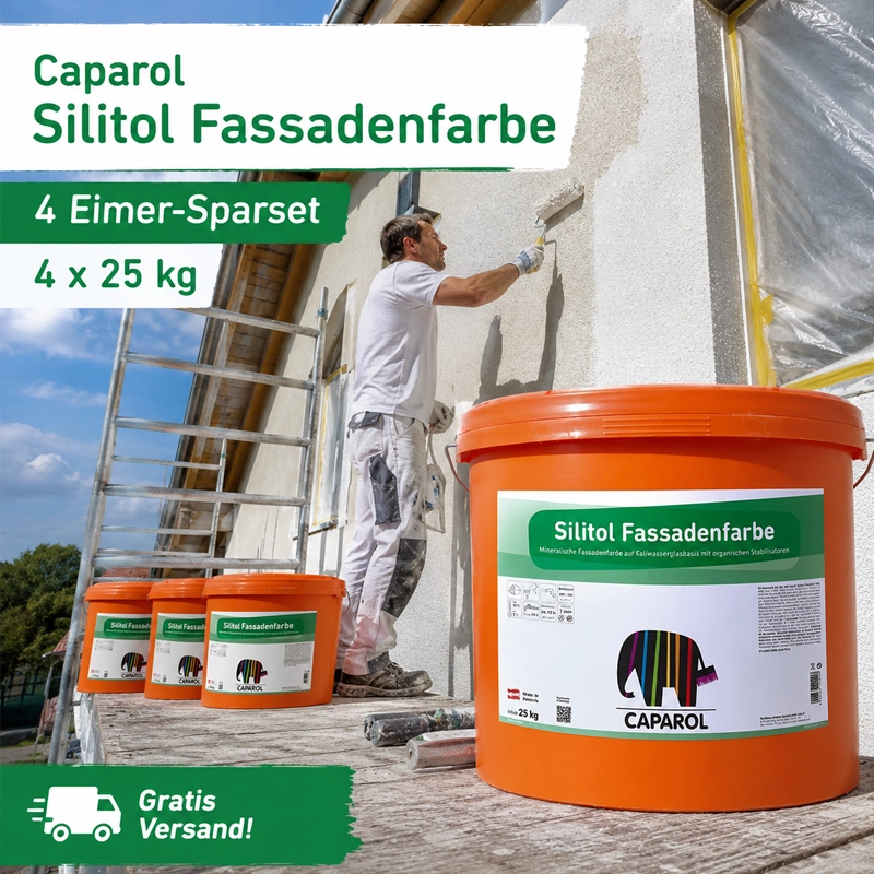 Aktion 4 x 25 kg Caparol Synthesa Silitol Fassadenfarbe weiß
